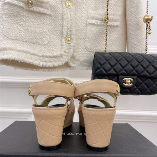 High Quality Luxury Chanel Platform Wedge Sandals – Style 21350 product detail