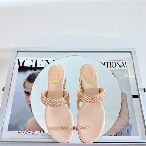 High Quality Luxury Rene Caovilla Low Heel Flat Flip Flop Sandals – Style 43078 alternate view