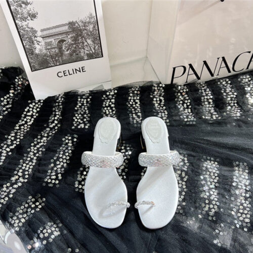 High Quality Luxury Rene Caovilla Low Heel Flat Flip Flop Sandals alternate view