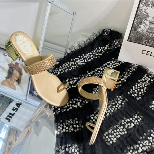 High Quality Luxury Rene Caovilla Low Heel Flat Flip Flop Sandals – Style 82630 product detail