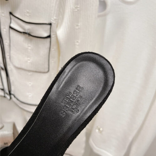High Quality Luxury Hermes Chunky Heel Sandals Slippers product detail