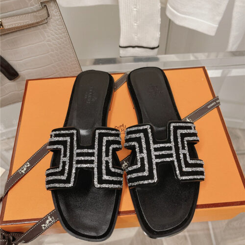 High Quality Luxury Hermes Flat Sandals Slippers