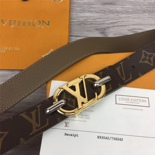 High Quality Luxury Louis Vuitton Logo Buckle Leather Belt – Style 45286 product detail
