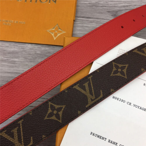 High Quality Luxury Louis Vuitton Logo Buckle Leather Belt product detail