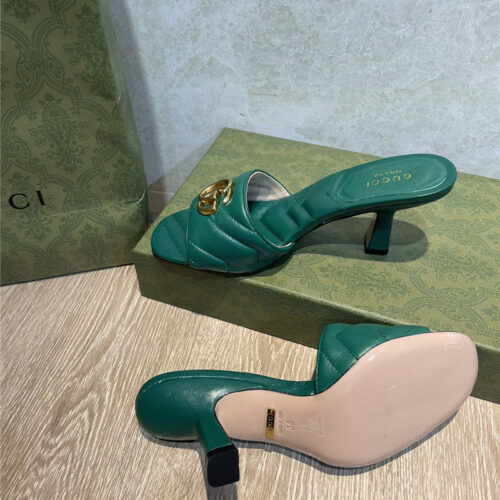 High Quality Luxury Gucci GG High Heel Slippers Sandals – Style 89779 product detail