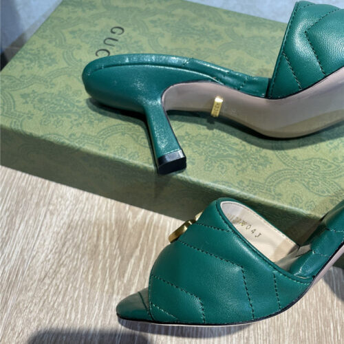 High Quality Luxury Gucci GG High Heel Slippers Sandals – Style 89779 product detail