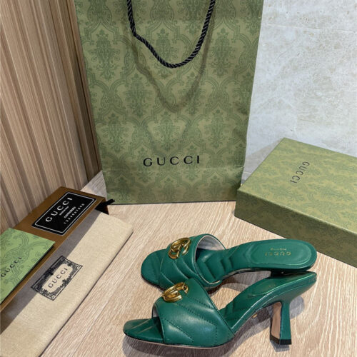 High Quality Luxury Gucci GG High Heel Slippers Sandals – Style 89779 product detail