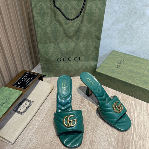 High Quality Luxury Gucci GG High Heel Slippers Sandals – Style 89779 product detail