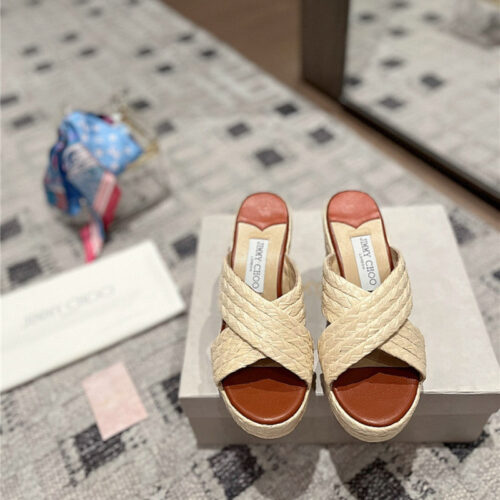 High Quality Luxury Jimmy Choo Hand-Woven Platform Sandals product detail