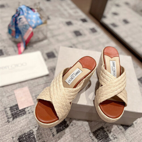 High Quality Luxury Jimmy Choo Hand-Woven Platform Sandals alternate view