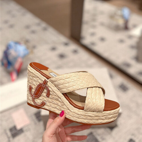 High Quality Luxury Jimmy Choo Hand-Woven Platform Sandals product detail