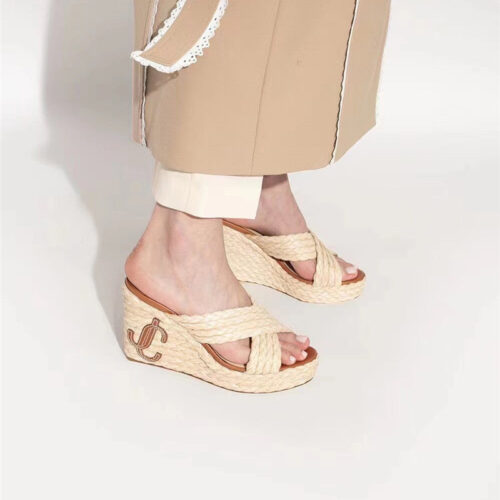High Quality Luxury Jimmy Choo Hand-Woven Platform Sandals product detail