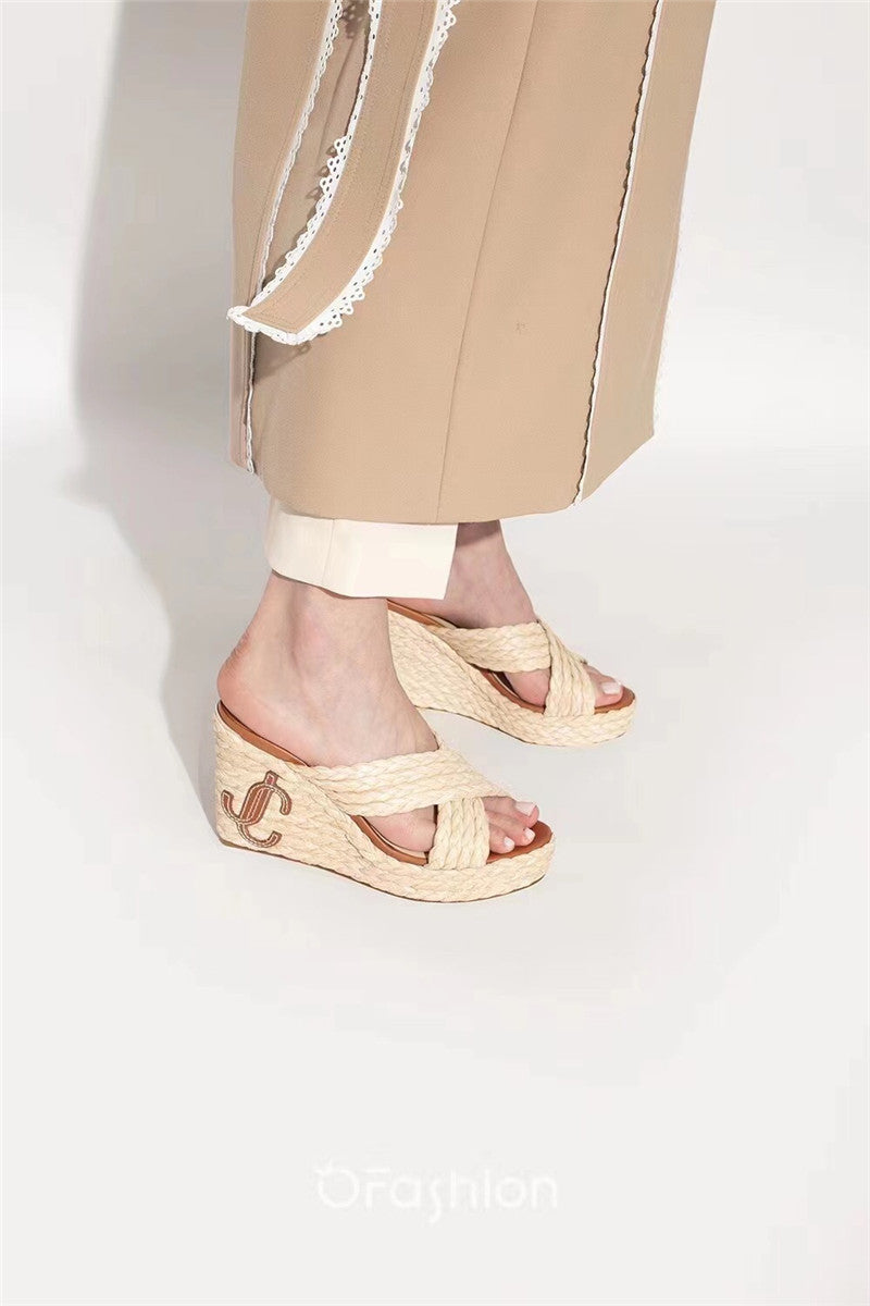 High Quality Luxury Jimmy Choo Hand-Woven Platform Sandals product detail