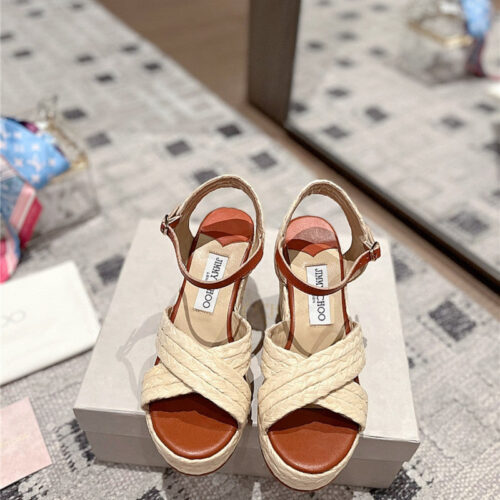 High Quality Luxury Jimmy Choo Hand-Woven Platform Sandals – Style 63063 alternate view