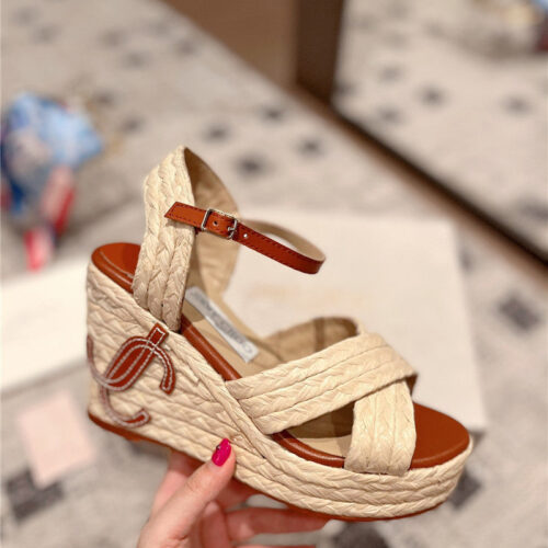 High Quality Luxury Jimmy Choo Hand-Woven Platform Sandals – Style 63063 product detail