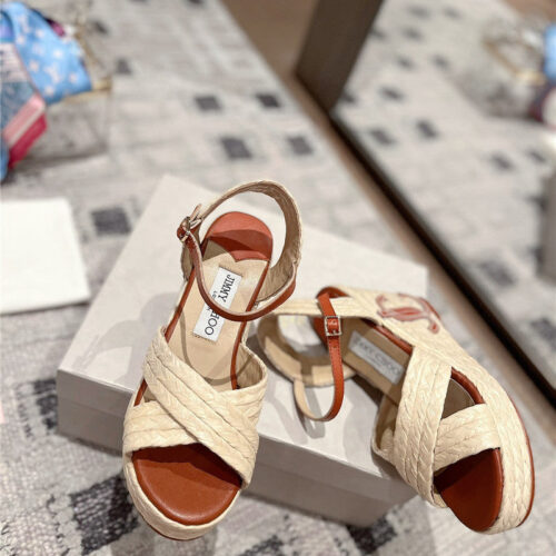 High Quality Luxury Jimmy Choo Hand-Woven Platform Sandals – Style 63063 product detail
