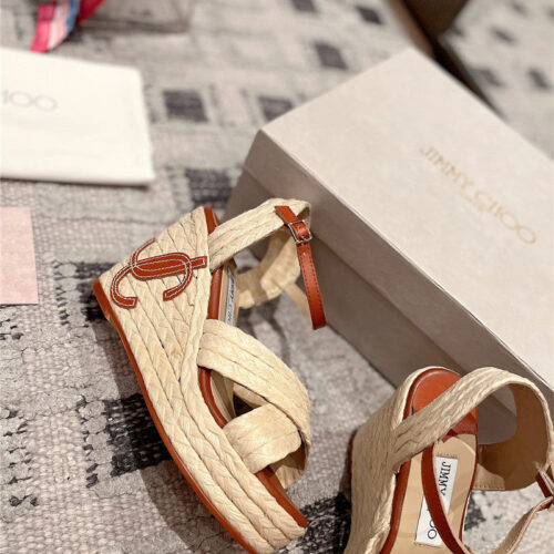 High Quality Luxury Jimmy Choo Hand-Woven Platform Sandals – Style 63063 product detail