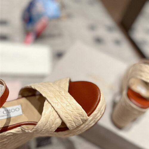 High Quality Luxury Jimmy Choo Hand-Woven Platform Sandals – Style 63063 product detail
