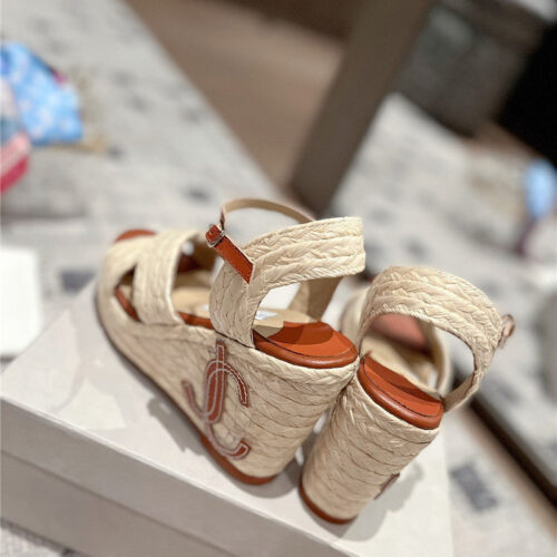 High Quality Luxury Jimmy Choo Hand-Woven Platform Sandals – Style 63063 product detail