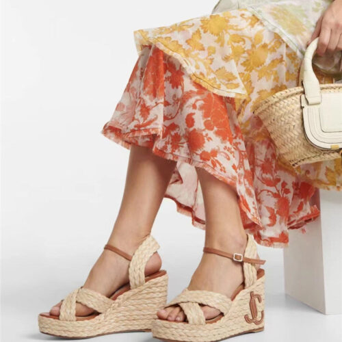High Quality Luxury Jimmy Choo Hand-Woven Platform Sandals – Style 63063 product detail