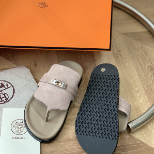 High Quality Luxury Hermes Kelly Buckle Flip Flops – Style 07683 product detail