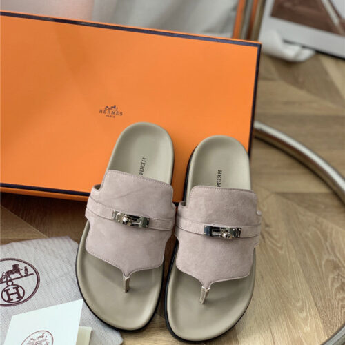 High Quality Luxury Hermes Kelly Buckle Flip Flops – Style 07683 product detail