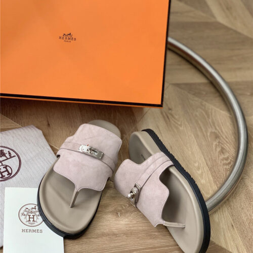 High Quality Luxury Hermes Kelly Buckle Flip Flops – Style 07683 product detail