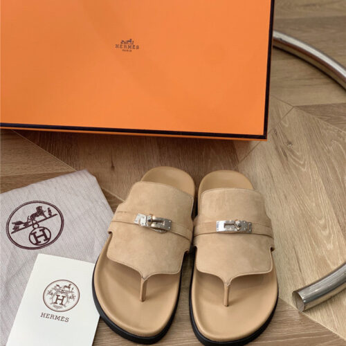 High Quality Luxury Hermes Kelly Buckle Flip Flops alternate view
