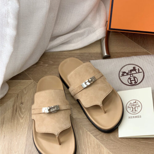 High Quality Luxury Hermes Kelly Buckle Flip Flops product detail