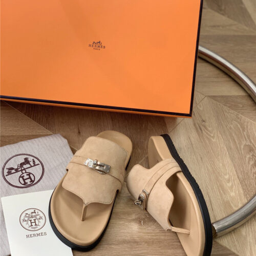 High Quality Luxury Hermes Kelly Buckle Flip Flops product detail
