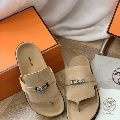 High Quality Luxury Hermes Kelly Buckle Flip Flops product detail