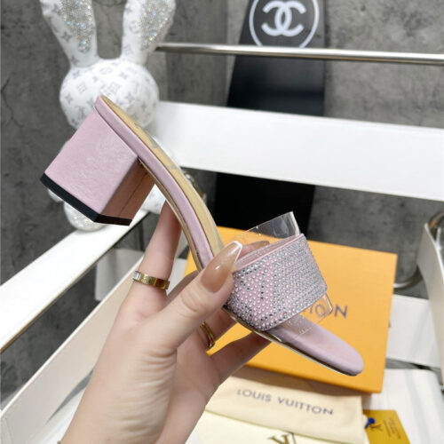 High Quality Luxury Louis Vuitton Transparent Hot Diamond Sandals – Style 09603 product detail