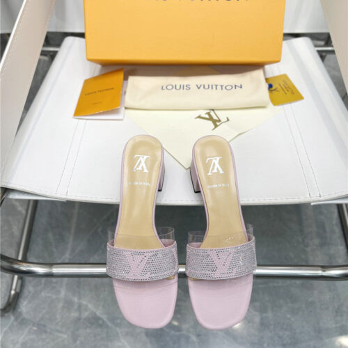 High Quality Luxury Louis Vuitton Transparent Hot Diamond Sandals – Style 09603 product detail