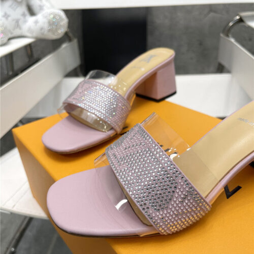 High Quality Luxury Louis Vuitton Transparent Hot Diamond Sandals – Style 09603 product detail