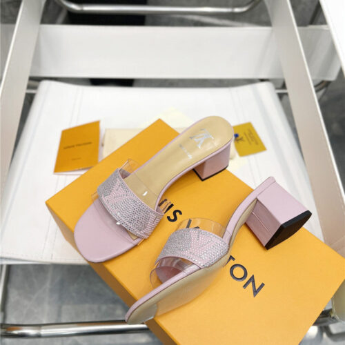 High Quality Luxury Louis Vuitton Transparent Hot Diamond Sandals – Style 09603 product detail