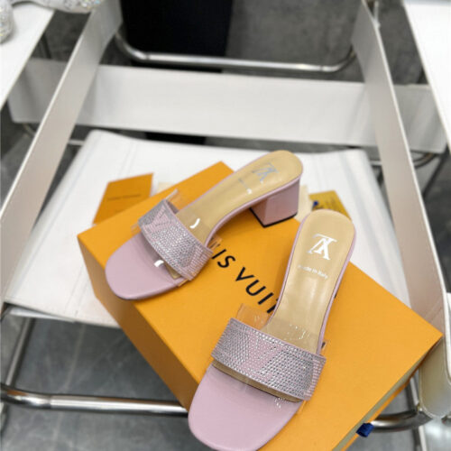 High Quality Luxury Louis Vuitton Transparent Hot Diamond Sandals – Style 09603 alternate view