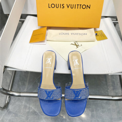 High Quality Luxury Louis Vuitton Transparent Hot Diamond Sandals – Style 16387 alternate view