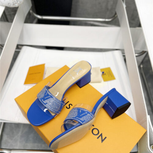 High Quality Luxury Louis Vuitton Transparent Hot Diamond Sandals – Style 16387 product detail