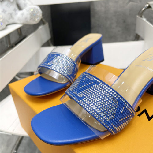 High Quality Luxury Louis Vuitton Transparent Hot Diamond Sandals – Style 16387 product detail