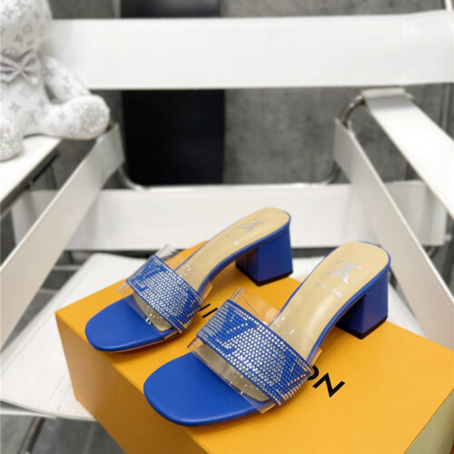 High Quality Luxury Louis Vuitton Transparent Hot Diamond Sandals – Style 16387