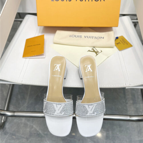 High Quality Luxury Louis Vuitton Transparent Hot Diamond Sandals alternate view