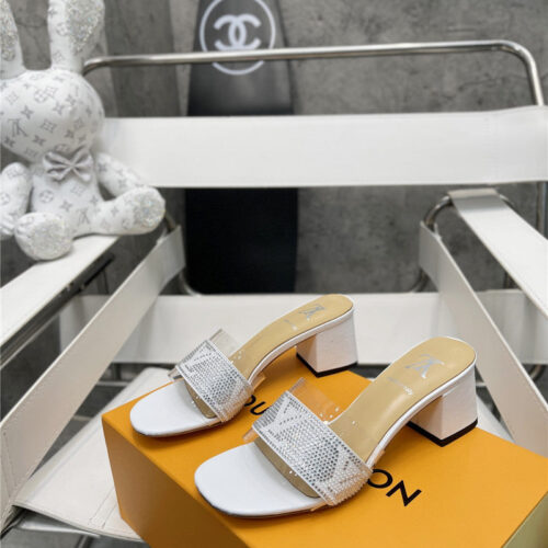 High Quality Luxury Louis Vuitton Transparent Hot Diamond Sandals