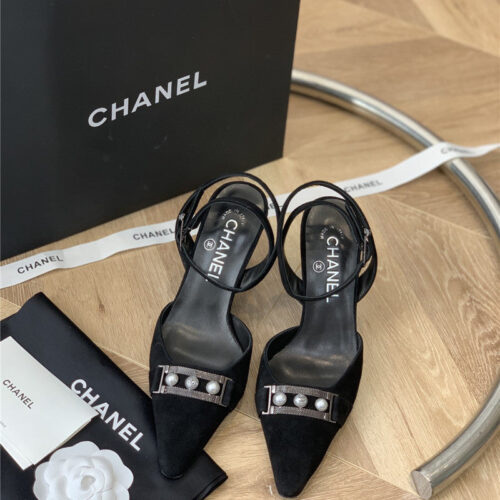 High Quality Luxury Chanel Vintage Pearl Buckle Sandals – Style 52678 product detail