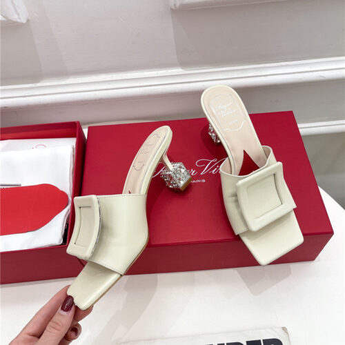 High Quality Luxury Roger Vivier Classic Generous Buckle Slippers – Style 27028 alternate view