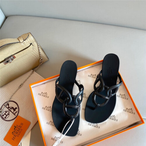 High Quality Luxury Hermes New Pig Nose Chain Flip Flops product detail