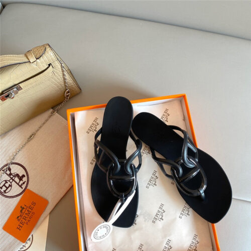 High Quality Luxury Hermes New Pig Nose Chain Flip Flops product detail