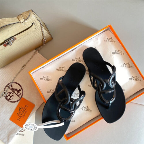 High Quality Luxury Hermes New Pig Nose Chain Flip Flops product detail