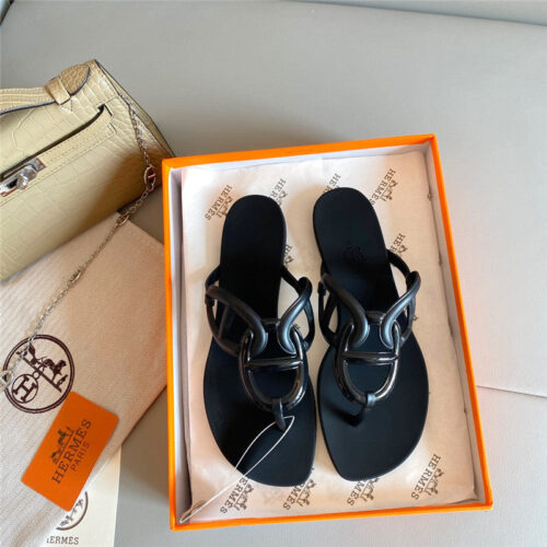 High Quality Luxury Hermes New Pig Nose Chain Flip Flops product detail