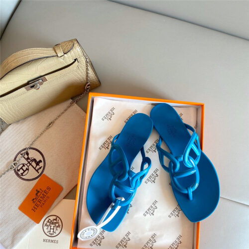 High Quality Luxury Hermes New Pig Nose Chain Flip Flops – Style 65219 product detail
