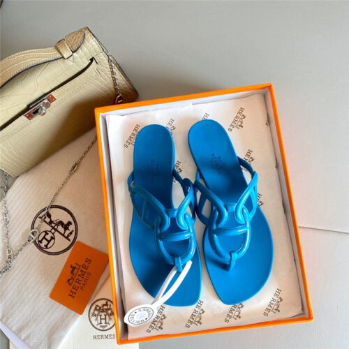 High Quality Luxury Hermes New Pig Nose Chain Flip Flops – Style 65219 product detail